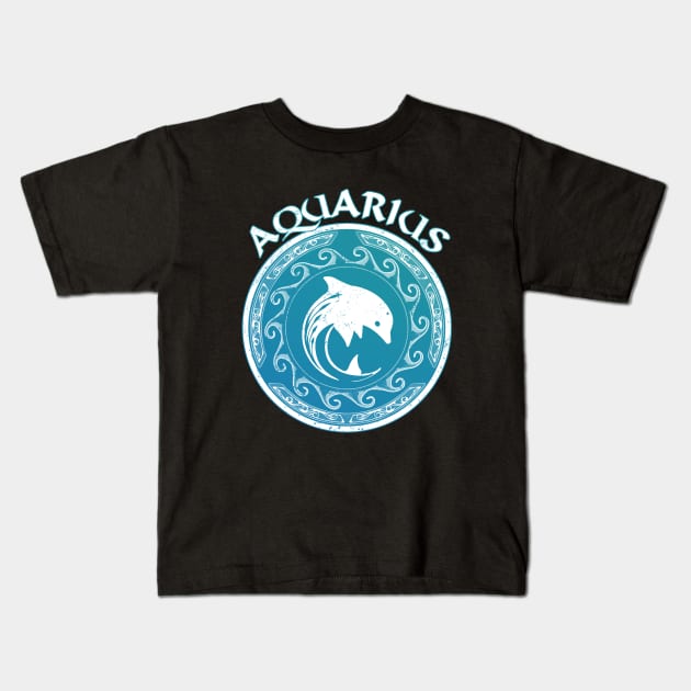 Aquarius Dolphin Kids T-Shirt by NicGrayTees